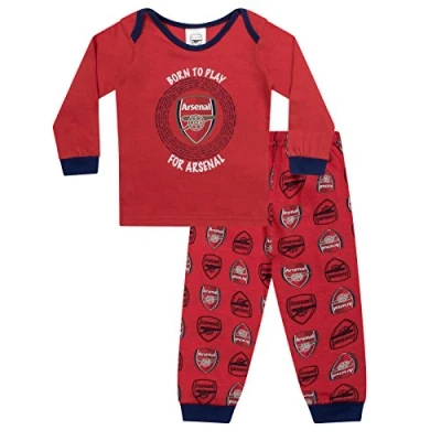 Image of Arsenal FC Official Football Gift Boys Kids Baby Pyjamas 3 6 Months Red