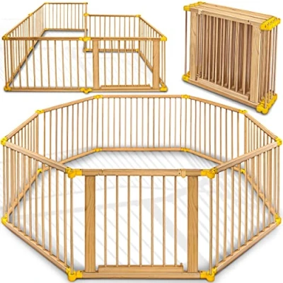 Image of KIDUKU® Baby Child Playpen XXL Foldable Incl. Door, Consisting of 8 Panel, Individually Malleable Play Pen