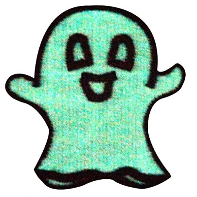 Image of Glow in Dark Happy Ghost Embroidered Badge Iron On Sew Patch