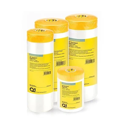 Image of Graff City Pre Taped Washi Masking Film Q1 Painting Surface Protection Paint &amp; Liquid Resistant Multisize (2700mm x 16m)
