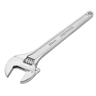 Image of MAXPOWER Adjustable Wrench 15 inch, Cr V Steel Spanner, Metric &amp; SAE Scales