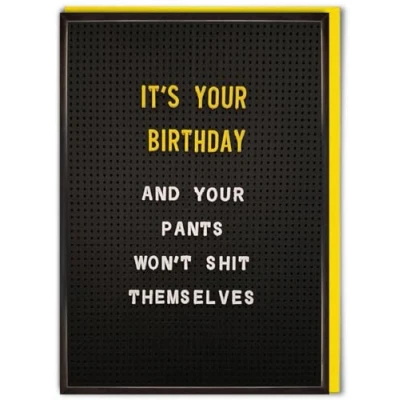 Image of Brainbox Candy Funny Birthday Card Pants Shit Themselves&#039; Hilarious Cards For Him Her Cheeky Humour Men Women Friends Mates Amusing Novelty