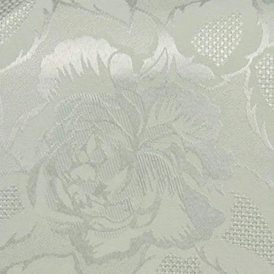 Image of Emma Barclay Damask Rose Jacquard Table Cloth in White 60x84 (152x213cm) Oval