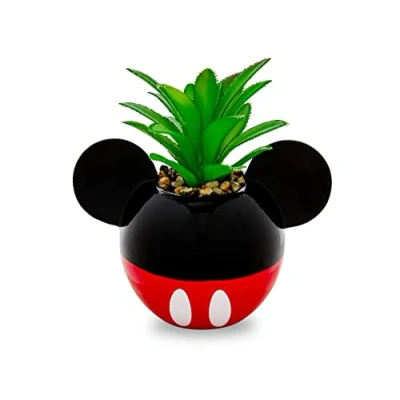 Image of Disney Mickey Mouse 3 Inch Ceramic Mini Planter with Artificial Succulent