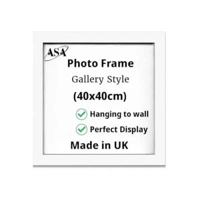 Image of 40x40 Modern Photo Frame Wooden Picture Frames MDF Portrait or Landscape Wall Mountable Poster Certificate White Black Oak (White, 40x40)