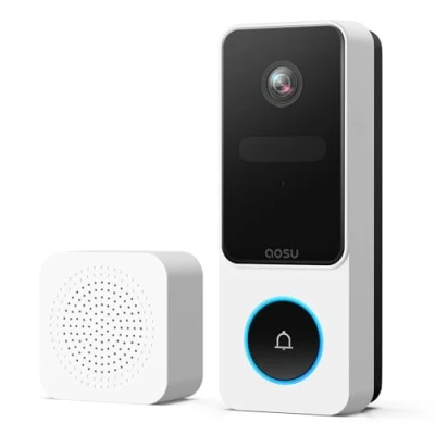 Image of AOSU Wireless Video Doorbell Camera, Head To Toe View, 2K HD Smart Door bell with Chime, PIR Motion and Parcel Detection, 2 Way Talk, No Subscription, 2.4Ghz WiFi Easy Connection for Home Security