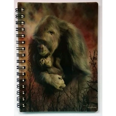 Image of 3D LiveLife Jotter A Love So Grand from Deluxebase. Lenticular Gorilla A6 Spiral Notebook with Plain Recycled Paper Pages. Artwork Licensed Renowned Artist Carol Cavalaris