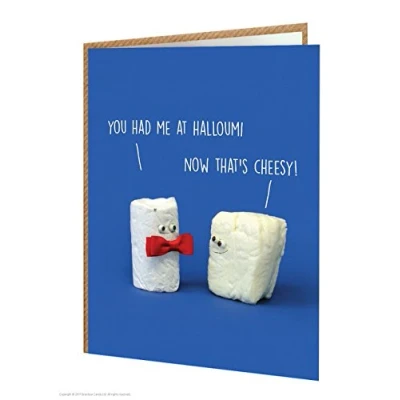 Image of Funny Humorous &#039;You Had Me at Halloumi&#039; Birthday Greetings Card
