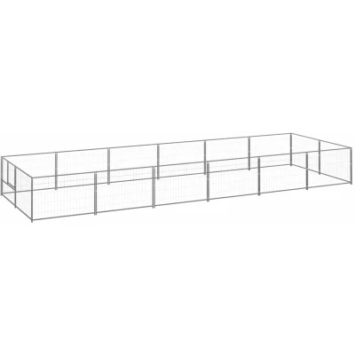 Image of vidaXL Dog Kennel Silver 12 m² Steel