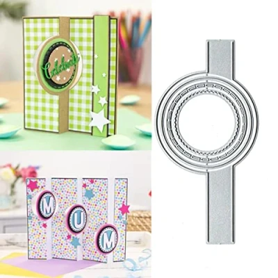 Image of Round Square Metal Die Cuts,Lace Flower Frame Edge Board Cutting Dies Cut Stencils for DIY Embossing Photo Decorative Paper Scrapbooking Card Making