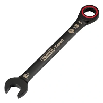 Image of Draper Expert HI TORQ Metric Ratchet Combination Spanner, 19mm, Black