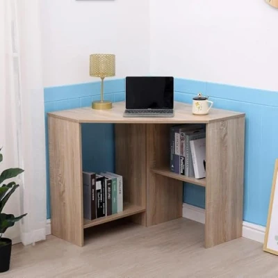 Image of Home Source Computer Desk PC Laptop Table Office Study Gaming, Oak Effect, Corner