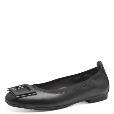 Image of TAMARIS Women&#039;s 8 82103 42 Ballet Flat, Black, 4 UK