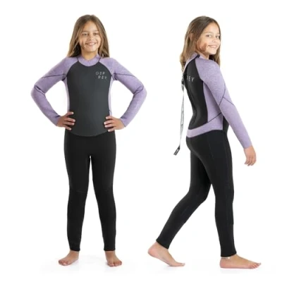 Image of Osprey Girls Full Length 5mm Winter Wetsuit, Kids Neoprene Surfing Bodyboarding Zero, Purple