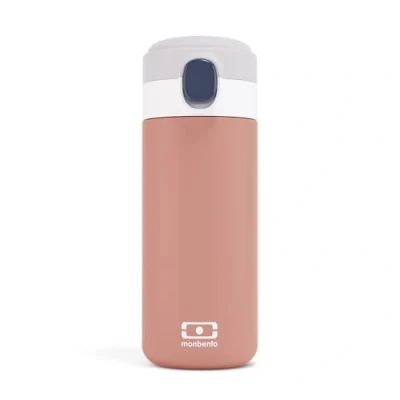 Image of MONBENTO Insulated Bottle MB Pop Pink Moka 360ml Leakproof Hot/Cold Up To 12 Hours Small Water for Kids School/Park or Adult Slip into Handbag BPA Free Food Grade Safe