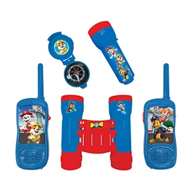 Image of Lexibook RPTW12PA Paw Patrol Chase Adventurer Set for Children, Walkie Talkies 120m, Binoculars, Compass, Torchlight, Blue/Red