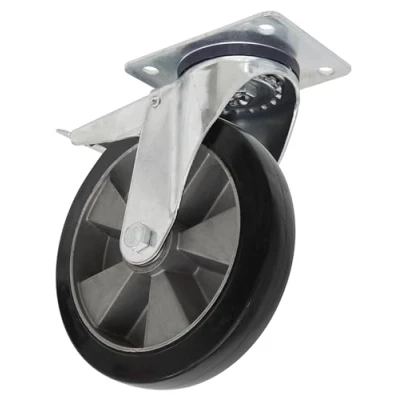 Image of Sealey Heavy Duty Rubber Castor Wheel Swivel with Total Lock Ø200mm Trade