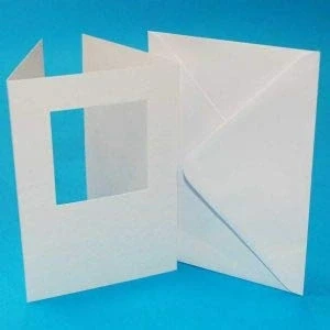 Image of A6 3 Fold White Hammer Square Aperture Card Pack