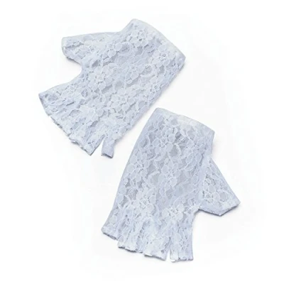 Image of Bristol Novelty BA858 White Short Fingerless Gloves, Womens, One Size