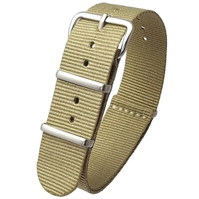 Image of Talk Time NATO Watch Strap Khaki Stainless Steel Buckle 20mm