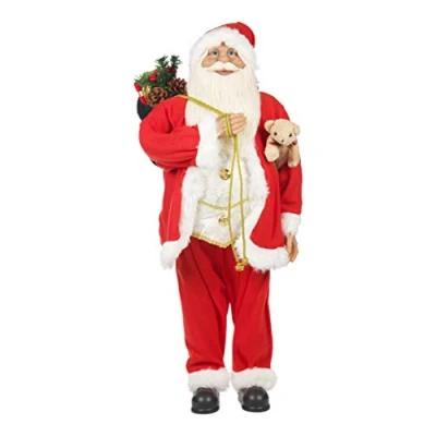 Image of The Christmas Workshop 90cm Santa Figure, Red, 95cm high x 46cm Wide 34cm Deep