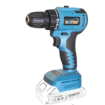 Image of KATSU FIT BAT 21V Brushless Cordless Drill Driver, 10mm Keyless Chuck, 2 Gear Speed and LED Light, Ideal for Home DIY Tasks, No Battery Charger 102363