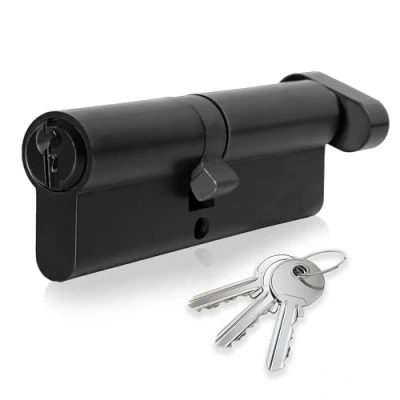 Image of XFORT Matt Black Thumb Turn Euro Cylinder Lock 40/40T (80mm), Door Barrel with 3 Keys, Anti Bump, Drill and Pick Key