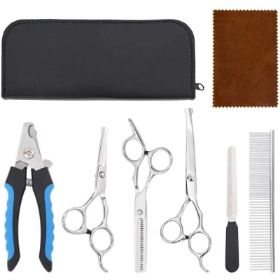 Image of vidaXL 6 Piece Dog Grooming Scissors Set Stainless Steel