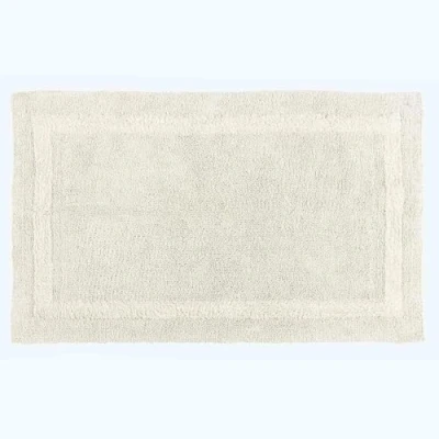 Image of HOMESCAPES Extra Large Bath Mat, Luxury 1600gsm Super Soft 100% Cotton, Reversible Bathroom Mats Non Slip, Washable, Absorbent, Quick Dry, Natural Cream Rug, 70 x 120 cm