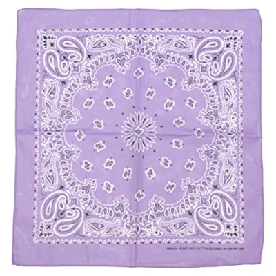 Image of Topkids Accessories Paisley Bandanas for Women and Men, Hair Bandana, Neck Scarf Warmer Head Band, Bandana Scarf, Face cover, Headband (Lilac)