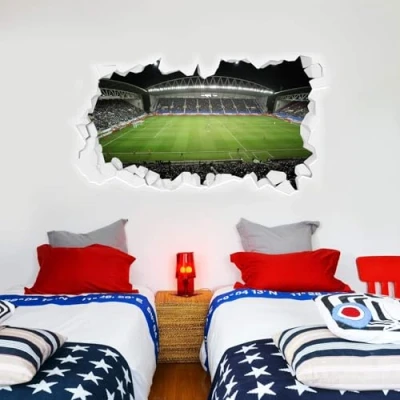 Image of Wigan Athletic FC Stadium Night Time Broken Wall Sticker + Decal Set Vinyl Art Mural (60cm Width x 30cm Height)