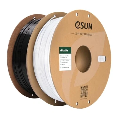 Image of eSUN PLA Filament 1.75mm, 3D Printer Dimensional Accuracy +/ 0.03mm, 1KG per Spool, 2 Spools Printing Filament,Cold White and Black