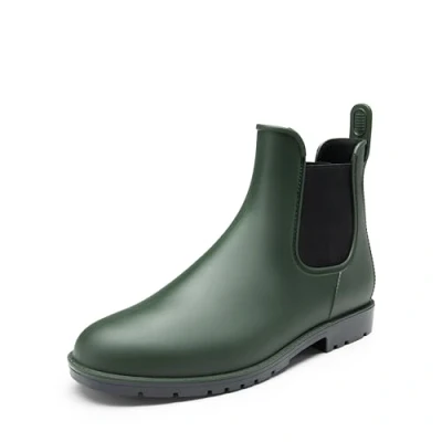 Image of DREAM PAIRS Wellington Boots Men Ankle Wellies Short Chelsea Booties Waterproof Rain Easier On and Off,Size 8.5,Olive Green,SDRB2401M E
