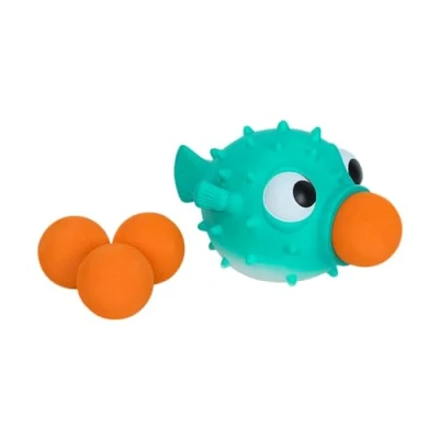 Image of Zing Popper Toy Launches Foam Balls Up to 20 Feet Fun Indoor and Outdoor Game for Kids Includes 4 (Puffer Fish)