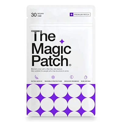 Image of The Magic Patch Acne Patches Translucent Hydrocolloid Pimple Spot Treatment Stickers for Face and Body Fast Acting, Vegan &amp; Cruelty Free Skin Care (Pack of 30)