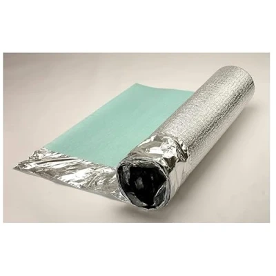 Image of Acoustic Super SilverUnderlay 5mm Engineered for All Wood, Laminate Flooring Damp Proof Membrane Great Sound &amp; Heat Insulation (Roll Dimension:15㎡)