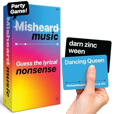 Image of Lucky Egg Misheard Music Guess the Song or Artist with 500 Lyrical Nonsense Cards Hilarious Family Games for Kids and Adults Play in Teams Fun Karaoke &amp; Party Entertainment