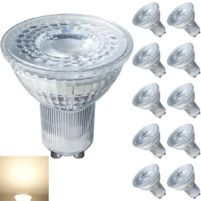 Image of BELINGGO MR16 GU10 LED Bulb, Dimmable COB Light 5 Watt 400 Lumen, 40W Halogen Bulbs Equivalent, Warm White 3000K, for Spotlight, Recessed Lighting, Track 10 Pack