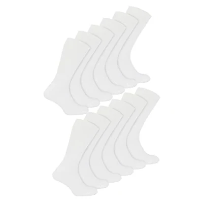 Image of 12 Pair Multipack Kids Bamboo Sport Socks Sock Snob Soft Breathable Crew Athletic Running Ideal for PE &amp; Sports Day (3 7 Years, White)