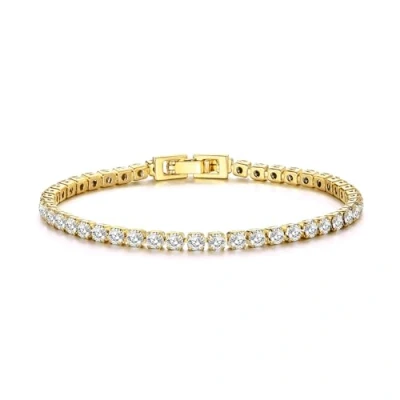 Image of Philip Jones Gold Plated 3mm Tennis Bracelet Created with Zircondia® Crystals