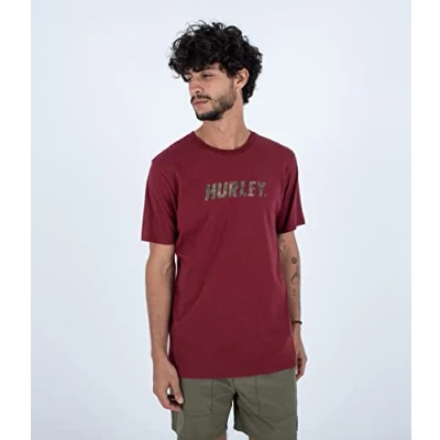 Image of Hurley Men&#039;s Fastlane Print Tee T Shirt, Russet, M