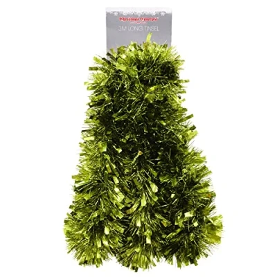 Image of Christmas Concepts® 3m / 9.8ft Chunky/Fine Tinsel Decoration (Lime Green)