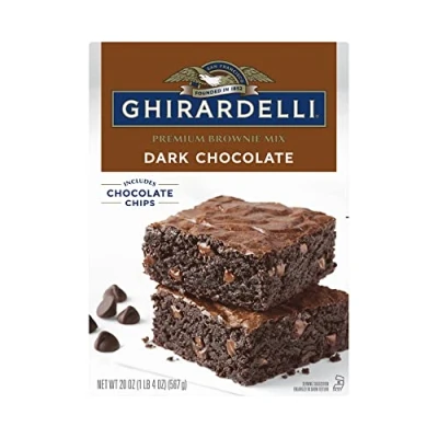 Image of Ghirardelli Dark Chocolate Brownie Mix, 20 Ounce Boxes (Pack of 4) by