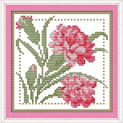 Image of Cross Stitch Kits Stamped, OWN4B Cat Printed Pattern 11CT 11.8x11.8 inch DIY Embroidery Kit (January)