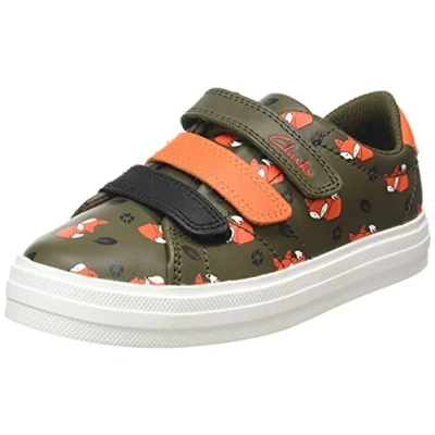 Image of Clarks Mendipbrite K Sneaker, Khaki Combination, 12.5 UK Child