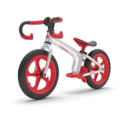 Image of Chillafish CPFX01RED Fixie Fixed Gear Styled Balance Bike with Integrated Footrest, Footbrake and Airless Rubberskin Tyres, red, 2 5 Years