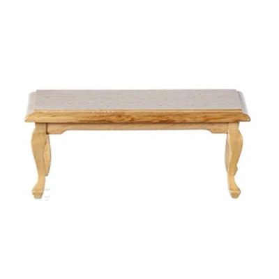 Image of Melody Jane Dolls House Miniature Living Room Furniture Light Oak Queen Ann Coffee Table
