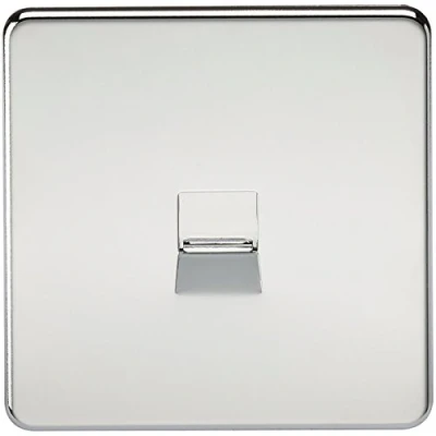 Image of KnightsBridge Screwless Polished Chrome Telephone Extension Flush Wall Socket