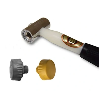Image of Thor 712 Nylon Faced Window Glazing Hammer/Mallet with Soft Grey &amp; Extra Hard Yellow Head