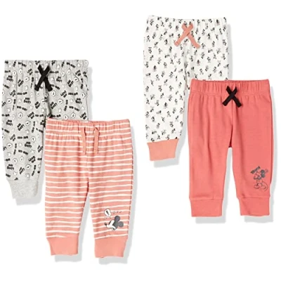 Image of Amazon Essentials Disney Marvel Star Wars Unisex Babies&#039; Trousers, Pack of 4, Mickey Expressions, 0 Months